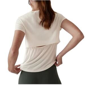 Athleta Women’s cream Air out cinch tee, Size 1X